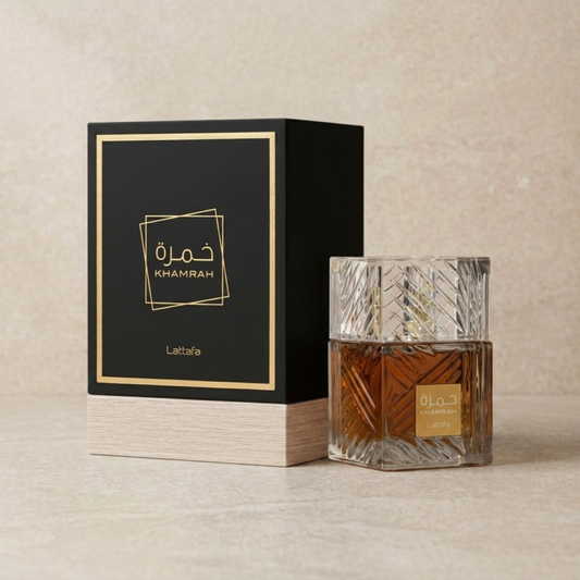 Khamrah by Lattafa bottle and box