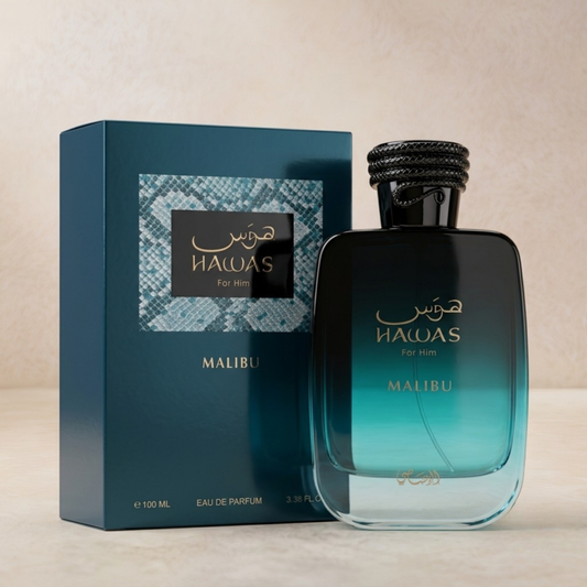 Hawas Malibu bottle and box