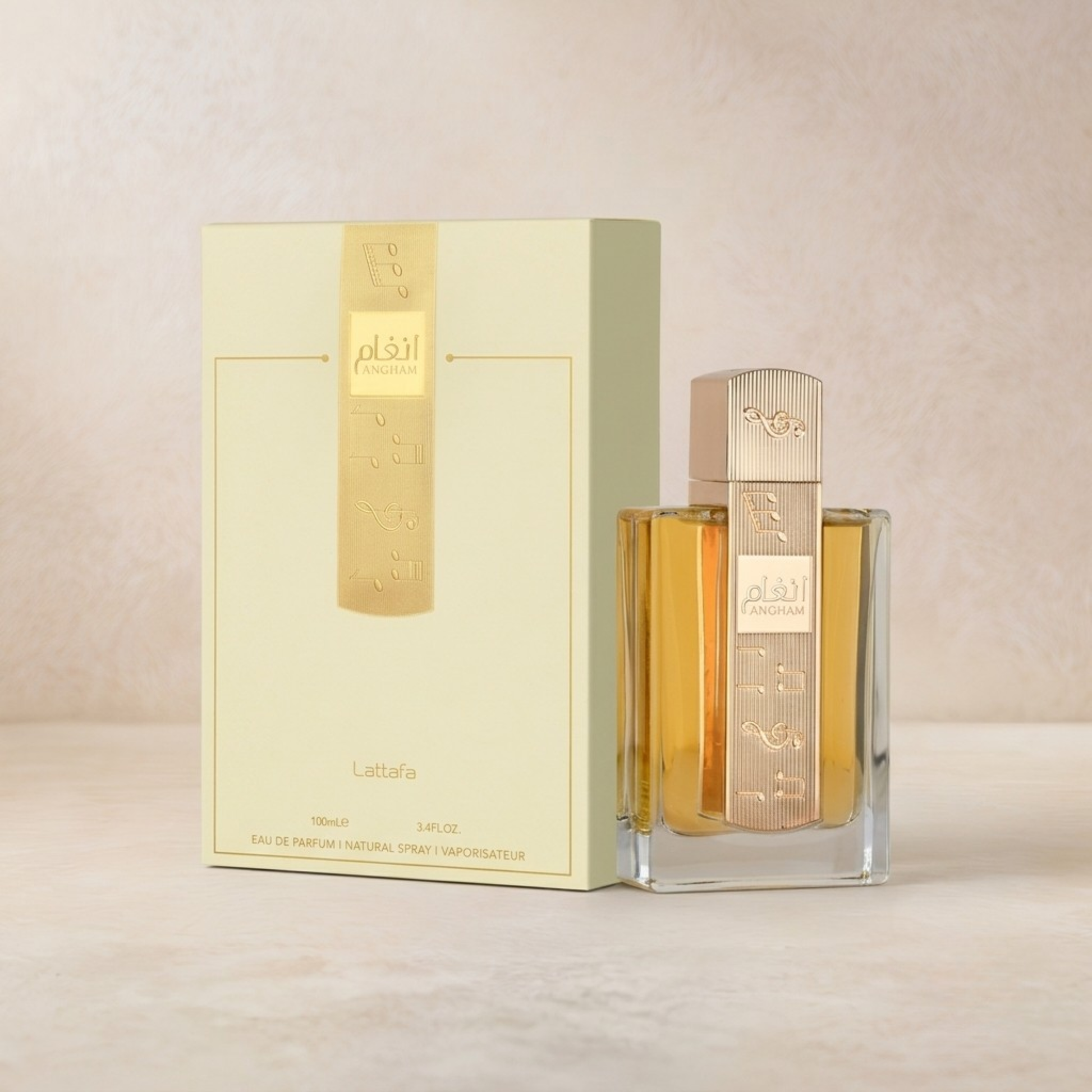 Angham by Lattafa bottle and box