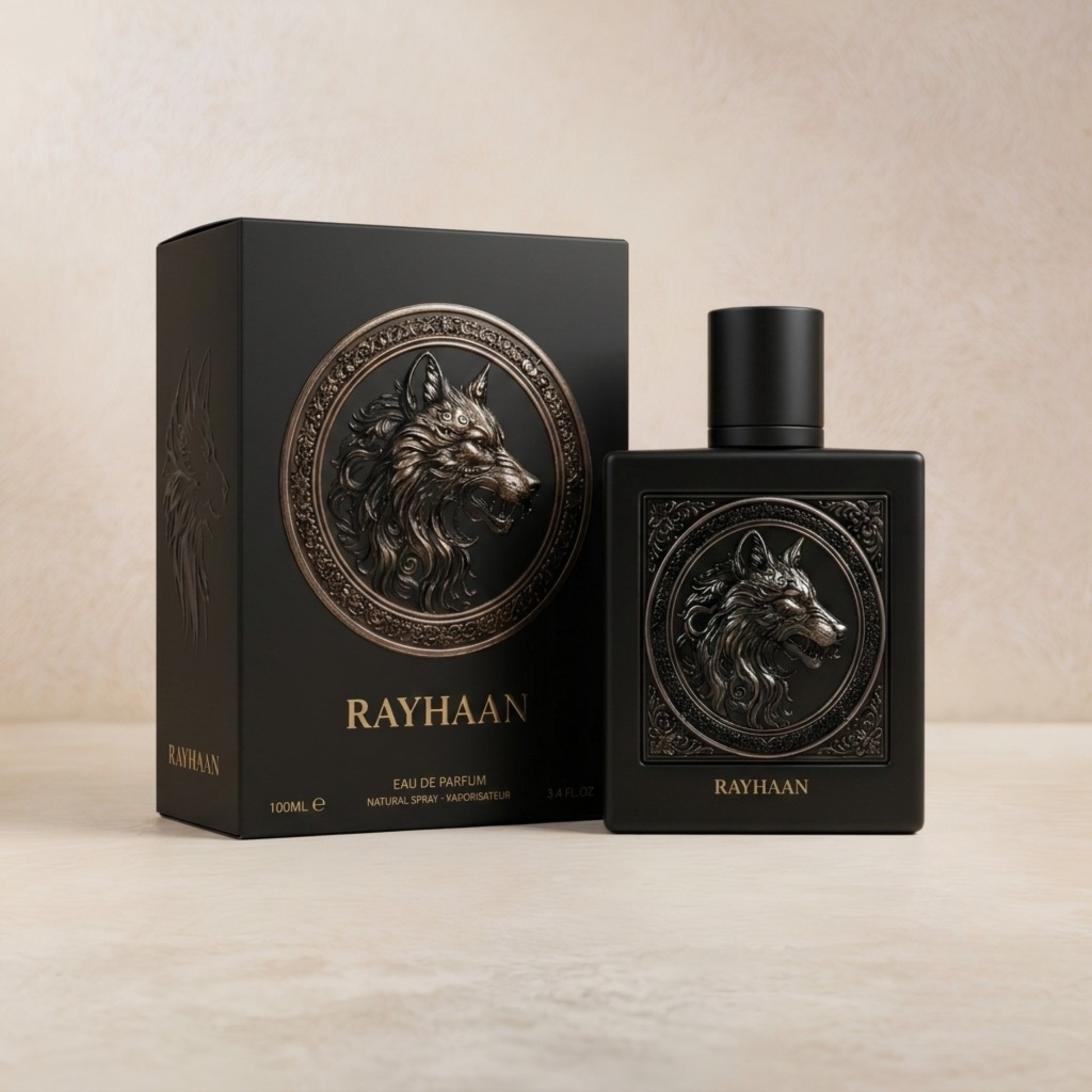 Wolf by Rayhaan bottle and box
