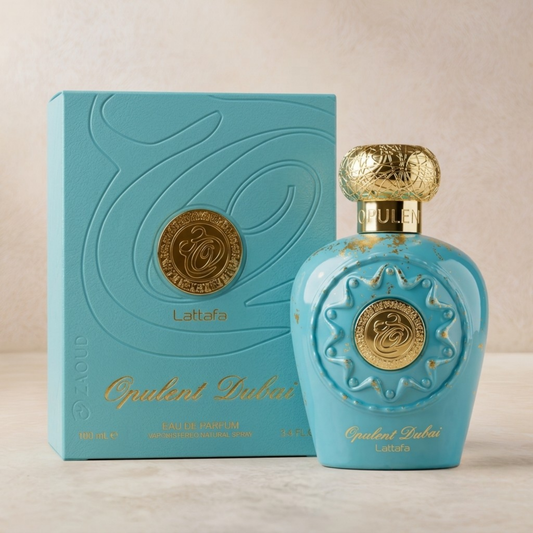 Opulent Dubai by Lattafa bottle and box