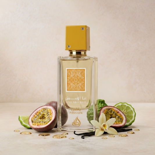 Ana Abiyedh Passion by Lattafa perfume bottle