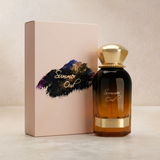Summer Oud 2.0 by Ahmed Al Maghribi bottle and box